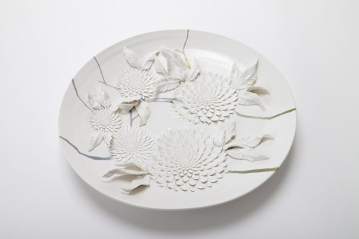 花鋏金継飾皿（アート） 【紅村窯 林侑子】 | 商品詳細 | WABSC